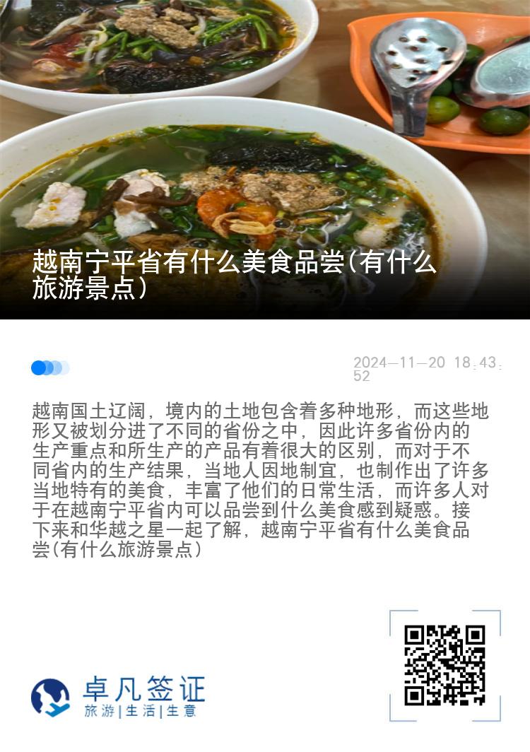 越南宁平省有什么美食品尝(有什么旅游景点)