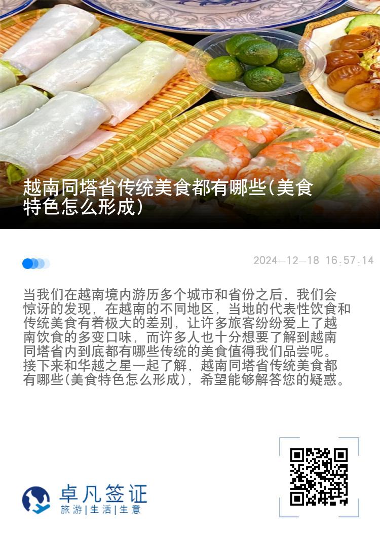 越南同塔省传统美食都有哪些(美食特色怎么形成)