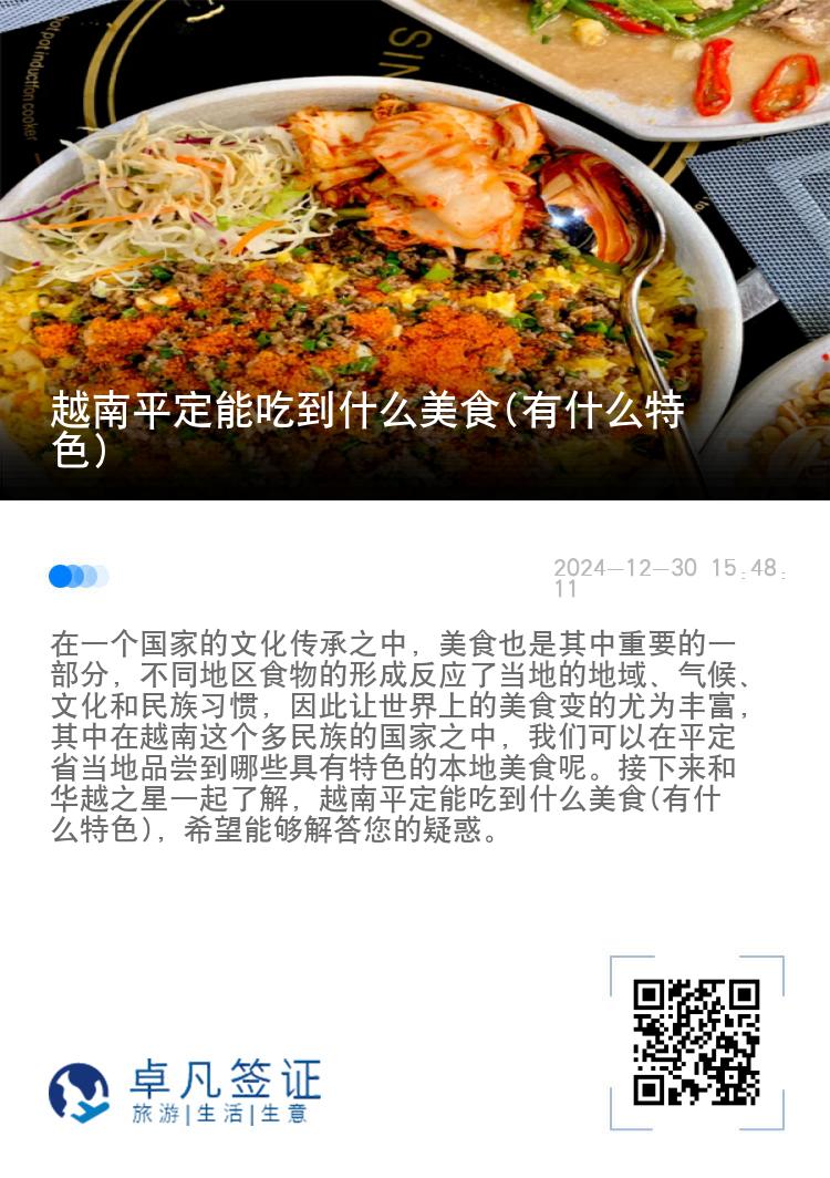 越南平定能吃到什么美食(有什么特色)